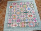 One of a Kind 30's reproduction Machine pieced & quilted baby quilt (45' X 45')