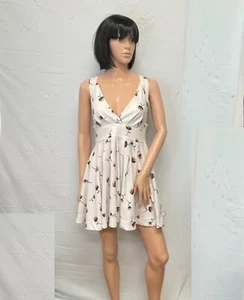 FREE PEOPLE Multicolor White Halter Top Summer Dress Size 4 - Picture 1 of 8