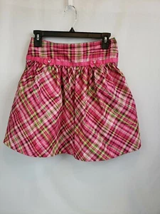Gymboree Girls Plaid Taffeta Skirt Easter Spring Sz 12 Bows Rhinestones - Picture 1 of 5