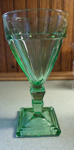 Heisey Twist Moongleam Green 7" Water Goblet 9 OZ