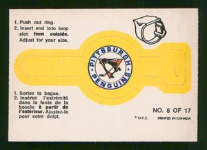 PITTSBURGH PENGUINS 1973-74 O-PEE-CHEE ANILLOS 73-74 #8 EX 97222 - Imagen 1 de 2