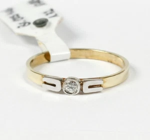 Zarter Ring, 585 Gelbgold, Brillant 0,05 Carat, Größe 54 - Bild 1 von 3