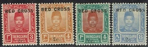 JUEGO TRENGGANU 1917 CRUZ ROJA SOBREIMPRESO - Imagen 1 de 2