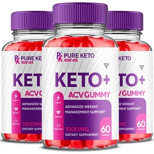 (3 Pack) Pure Keto Essence ACV Gummies Supplement for Weight Loss (180 Gummies) - Picture 1 of 6