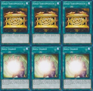 Gold Sarcophagus SDCL-EN027 X 3 + 3 X SOUL CHARGE Common YUGIOH CARD - Picture 1 of 1