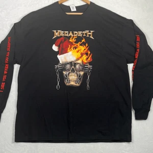Megadeth limited release flaming winter skull long sleeve Shirt NWOT Men 2XL - Picture 1 of 6