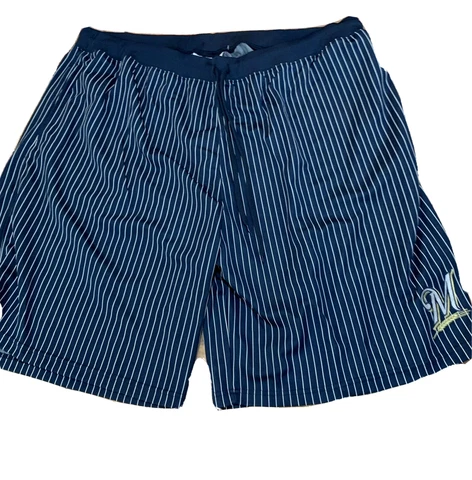 Majestic Milwaukee Brewers Mens Shorts Pinstripes New Size 5XLT Tall B114 Cover