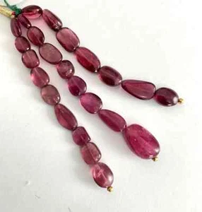 Rubellite Smooth Tumbles Beads Natural Gemstone - Picture 1 of 10