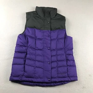 LL Bean Puffer Vest Womens Small Purple Down Filled Snap Up Lightweight Jacket - Picture 1 of 8