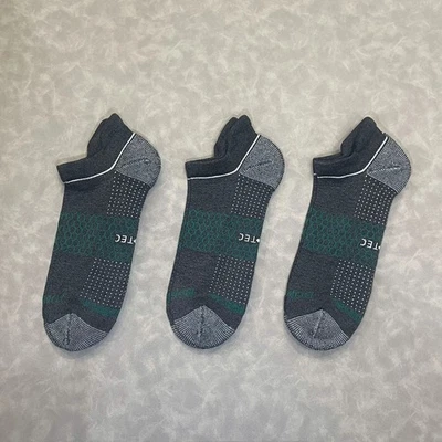 3 pares de calcetines tobilleros para correr Bombas Hex Tec para hombre talla grande gris verde ligeros Foto 1 de 4