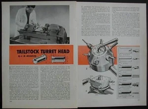 6 Way TAILSTOCK TURRET Head fits 9" Lathe 1961 HowTo build PLANS - Picture 1 of 1