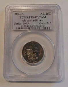 2003-S Alabama Statehood Silver Quarter PCGS PR69DCAM - Picture 1 of 2