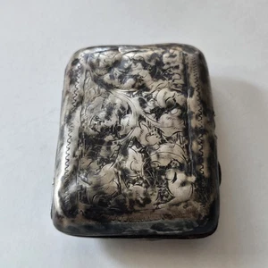 Estuche Vesta de cigarrillo británico antiguo de plata esterlina 52,6 g Lion Passant P&S LTD - Imagen 1 de 8