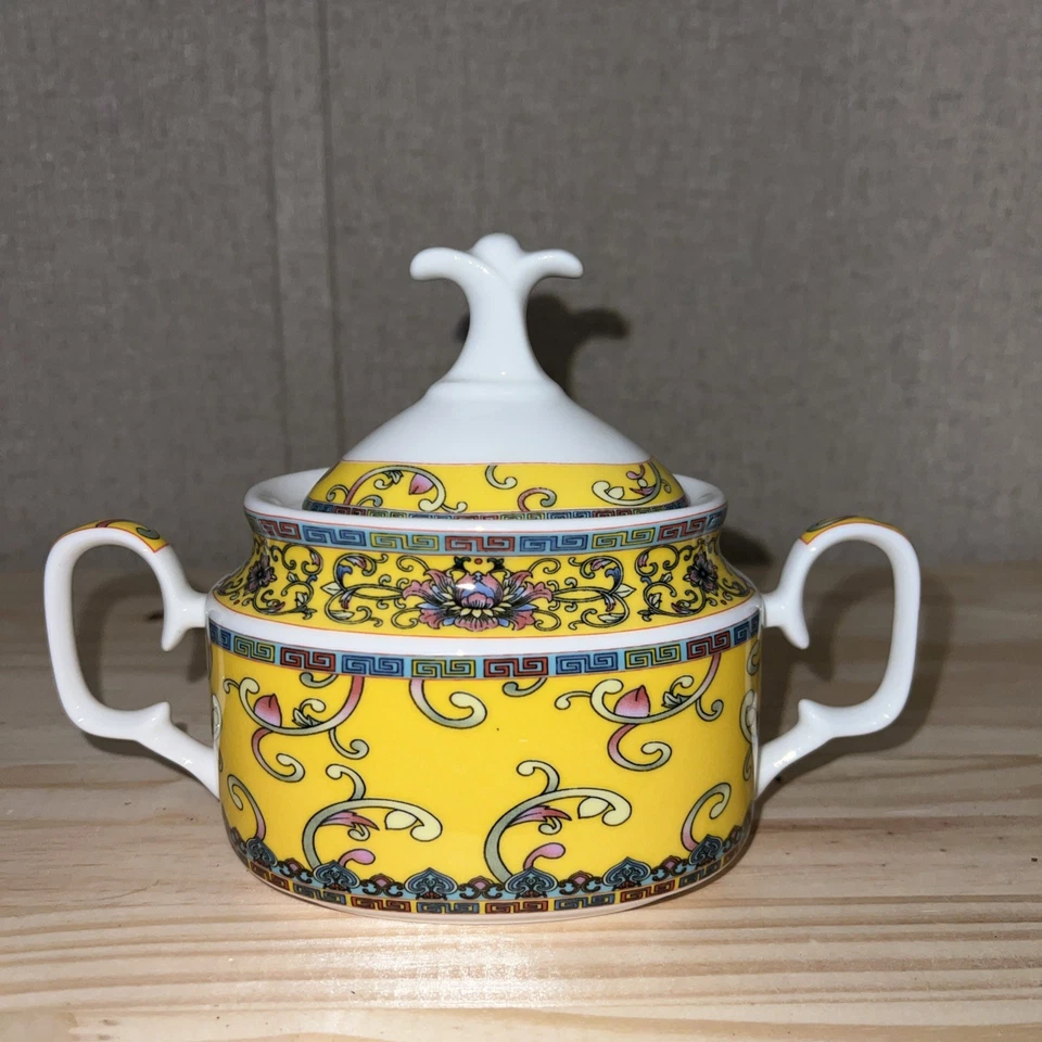 Gracie China Yellow Dynasty Sugar Bowl With Matching Lid, Nice Vintage Set - image 1 of 4