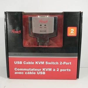 Rosewill 2 ports USB KVM commutateur RKV-2UC câble USB intégré Neuf dans sa boîte - Photo 1/4