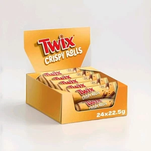 Twix Crispy Rolls, Milk Chocolate, Caramel & Biscuit Snack Bar  Pack 22.5g X 25 - Picture 1 of 4
