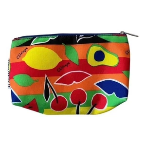 Donald Robertson x Clinique Fruit Print Cosmetic Makeup Bag – Yellow Lining - Picture 1 of 6