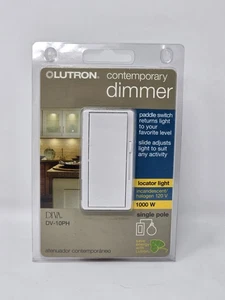 Lutron DV-10PH-WH Diva 1000W Incandescent / Halogen Single Pole Dimmer in White - Picture 1 of 10