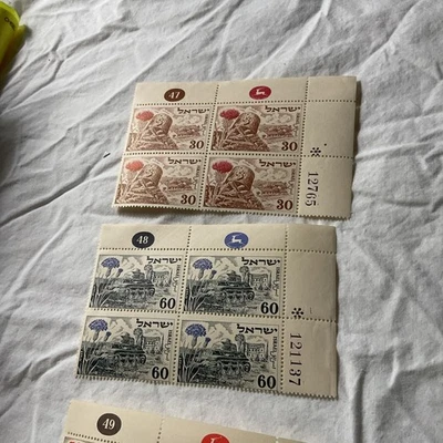 Bloque de placas Israel-SCOTT # 62-64-ESQUINA #’S-GOMA PERTURBADA COMO NUEVA Foto 1 de 4