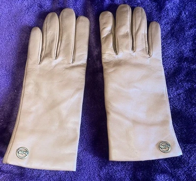 Guantes de cuero Coach tostado/marrón talla 6,5 Foto 1 de 4
