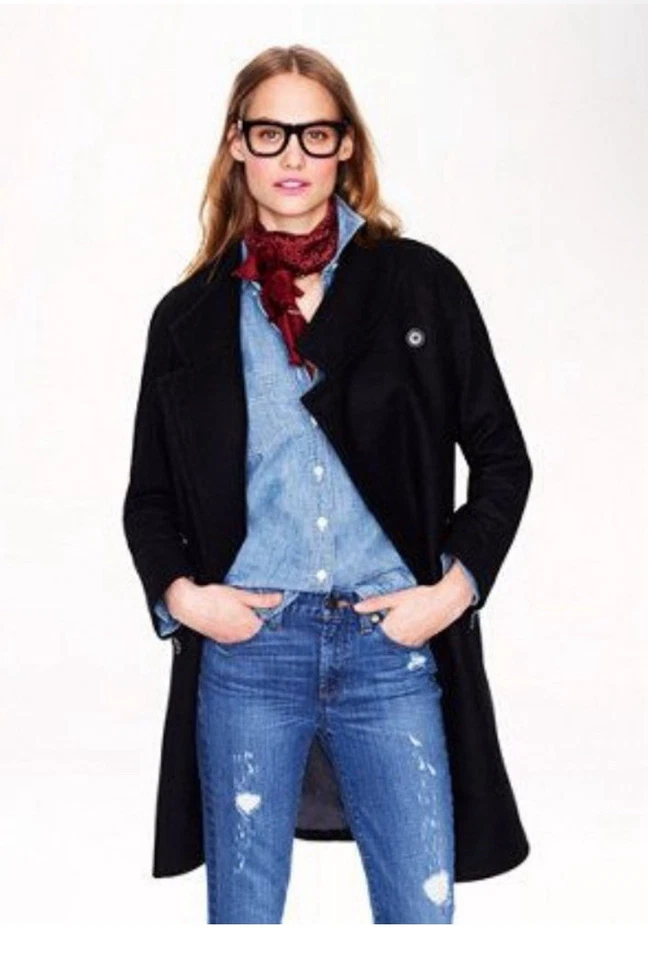 NWOT J. Crew Double Breasted Cocoon Coat Wool/Cashmere Oversized 10 - Image 1 of 4