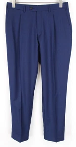 SUITSUPPLY Brescia Men'S Blue Trousers UK36 Wool Pleated Lined Formal Fit - Picture 1 of 7