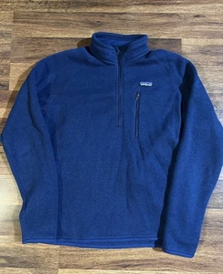 PATAGONIA BETTER SWEATER MENS JACKET Medium BLUE MOCK NECK 1/4 ZIP - Picture 1 of 8