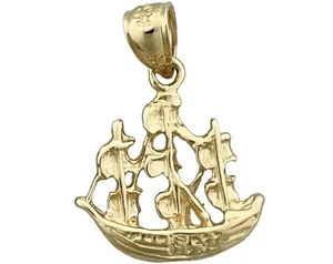 14K Gold Segel Piratenschiff Charm - Bild 1 von 6
