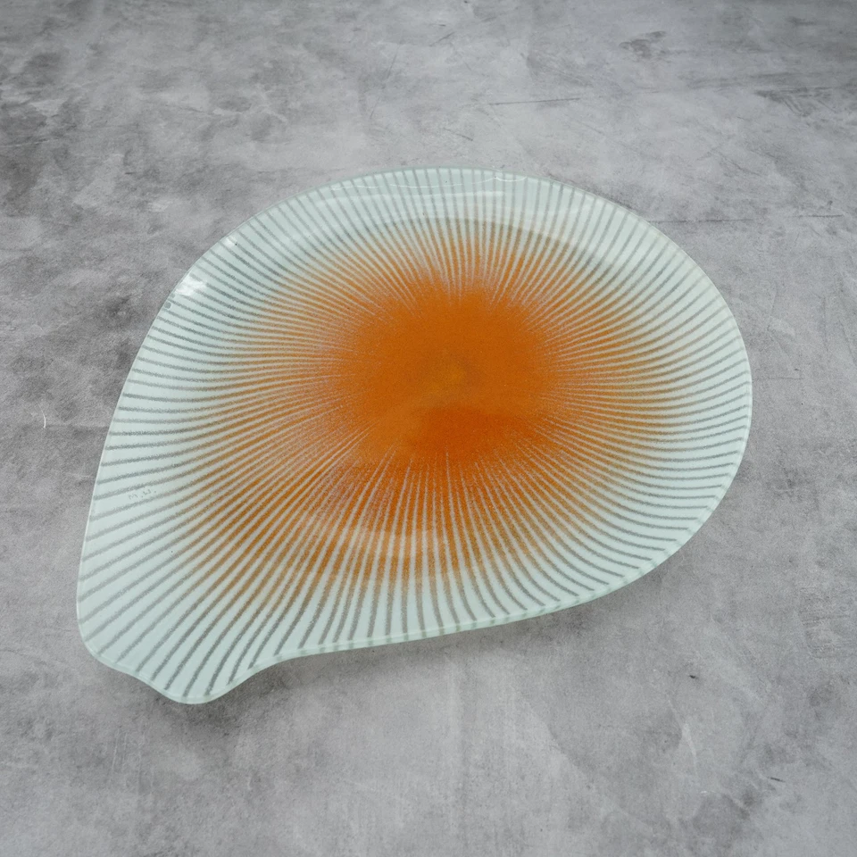 Plato de vidrio artístico en forma de paramecio de Master ART PLATO TAZÓN Maurice Heaton RARO Foto 1 de 4