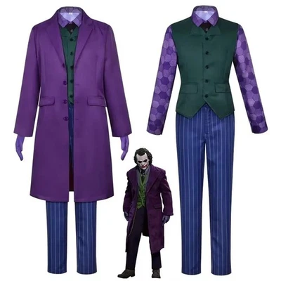 Batman The Dark Knight Joker Costume Halloween Party Fancy Dress Cosplay Outfits