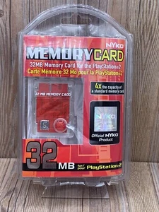 Nyko 32MB Memory Card for Sony Playstation 2, Clear/ Red, NEW/SEALED PS2 - Picture 1 of 5