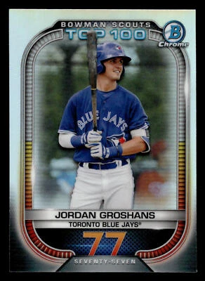 2021 BOWMAN SCOUT'S TOP 100 REFRACTOR #BTP-77 JORDAN GROSHANS NMMT - Image 1 of 2