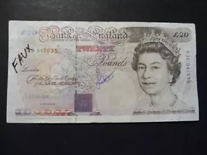 BILLET 20 POUNDS ENGLAND FAUX RARE ISSUE BANQUE / ACHAT UNITE AU CHOIX - Picture 1 of 2