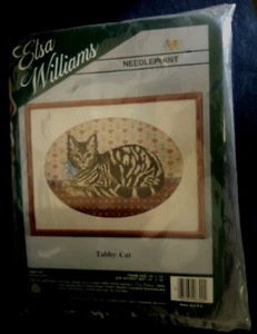 ELSA WILLIAMS ~ “Tabby Cat” ~ NEEDLEPOINT KIT ~ #06300 ~14" x 10" - Picture 1 of 4