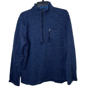 Woolrich 1/4 Zip Fleece Pullover Sweater Men's Size Large Blue - Picture 1 of 7