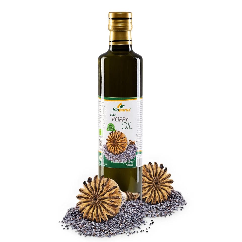 Biopurus Certified Organic Cold Pressed Poppy Seed Oil 500ml
