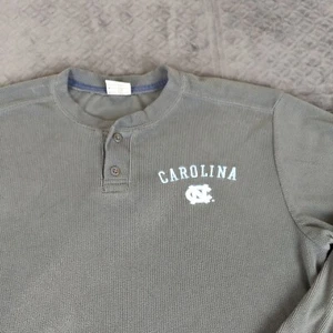 North Carolina Tar Heels Shirt Columbia Henley Long Sleeve Gray Men Medium - Picture 1 of 14