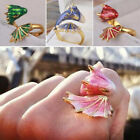 Cute Dragon Fashion Rings Colorful Starry Resin Jewelry Gift Adjustable Ring