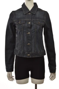Halogen Womens Jacket Size M Blue Medium Wash Long Sleeve Cotton Denim Coat - Picture 1 of 5