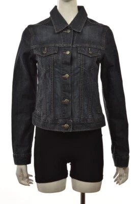 Chaqueta halógena para mujer talla M azul lavado medio manga larga algodón abrigo vaquero  Foto 1 de 4