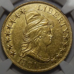 1801 NGC AU58 $10 DRAPED BUST GOLD - Picture 1 of 4