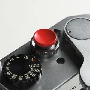 CAMERA SOFT SHUTTER RELEASE BUTTON 10MM GLOSSY RED 4 LEICA CANON NIKON / SRB-GR - Picture 1 of 3