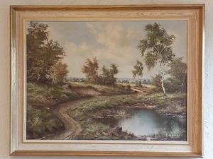 Original 40er Jahre Öl auf Leinwand FRITZ ZSCHIESCHE Landschaftsgemälde. - Bild 1 von 12