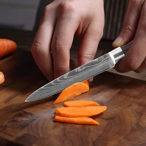 Cuchillo Universal de 5 Pulgadas Acero Inoxidable Cuchillo de Cocina Japonés Damasco Patrón DE - Imagen 1 de 9