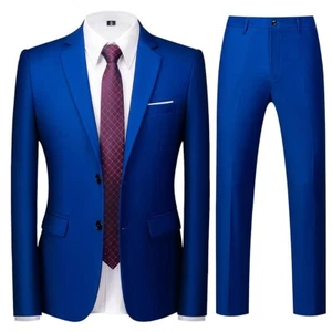Allthemen Herrenanzug 2-teilig Slim Fit Einreiher Zwei-Knopf-Anzüge(GR:3XL) - Picture 1 of 5
