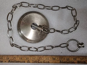 23TT16 CANDELABRO GOTA, CADENA 35", CROMO CEPILLADO, BUEN ESTADO - Imagen 1 de 6