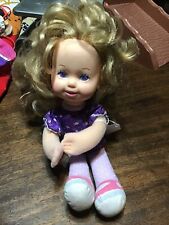 1987 Mattel Imagination Cloth Purple Body Blonde Curly Hair Doll