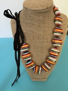 Marion Godart colordul large beaded strand necklace 21"L - Picture 1 of 17