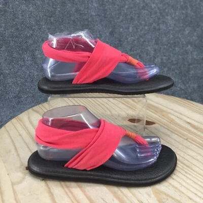 Sanuk Sandals Womens 8 Yoga Sling 2 Slingback Straps Comfort Flats Pink Fabric - Image 1 of 4