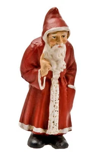 Marolin Papiermache' Ornament Old Santa Red MA624R with Gift Box - Picture 1 of 3